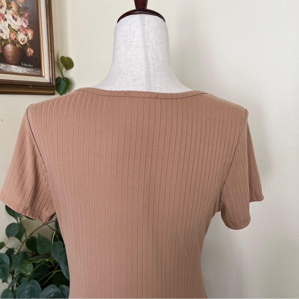 Pink Lily Ribbed Midi T-Shirt Dress sz M NEW - Picture 8 of 9